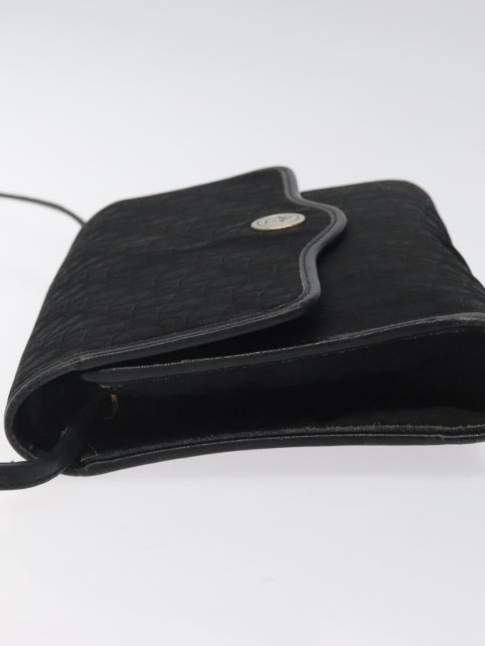 Christian Dior Trotter Canvas Shoulder Bag Black Gold Auth BA1830 - Picture 4 of 16